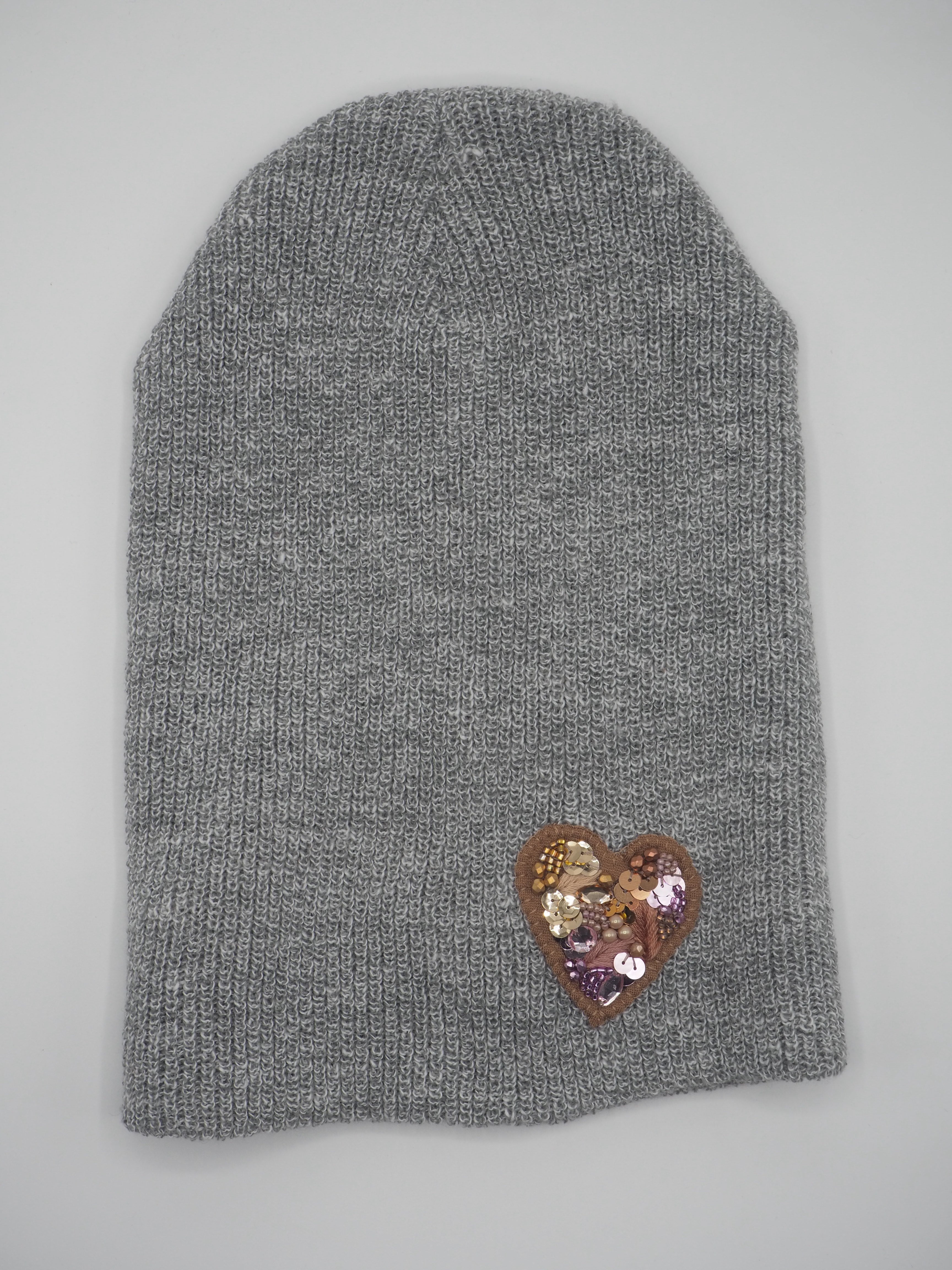 Beanie HEART gray