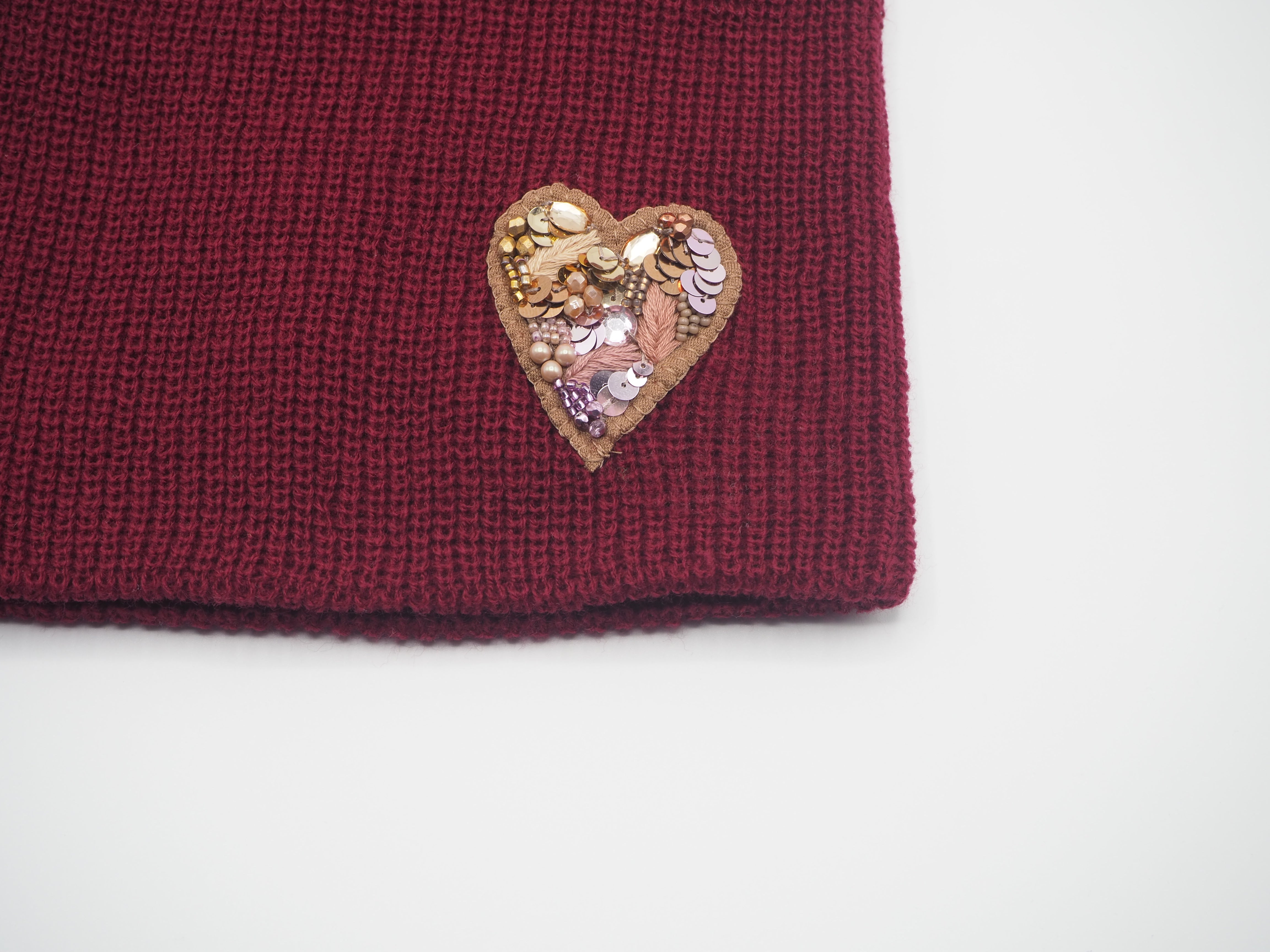 Beanie HEART Burgundry